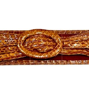 Snakeskin Top Brown Belt Womens Size Medium - Large